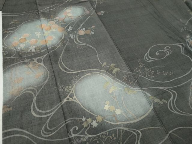 平和屋着物●訪問着 作家物 紬地 刺繍 正絹 逸品 CAAS6740yc