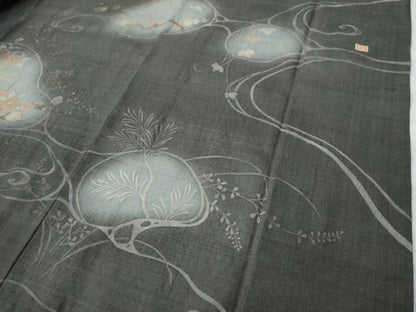 平和屋着物●訪問着 作家物 紬地 刺繍 正絹 逸品 CAAS6740yc