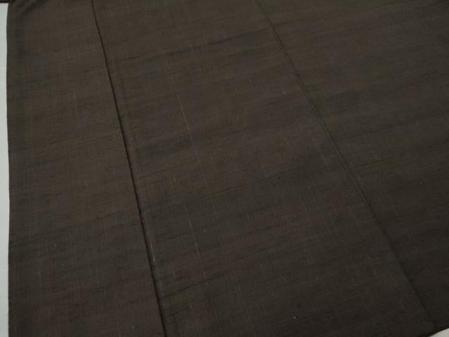 平和屋着物●男性 紬 アンサンブル 色無地 涅色 正絹 逸品 CAAS6763yc