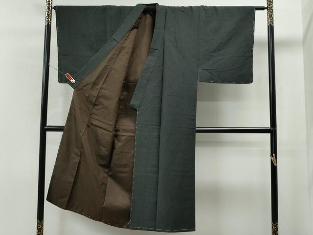 平和屋着物●男性 髭紬 アンサンブル 藍墨茶色 正絹 逸品 未使用 CAAS6770yc