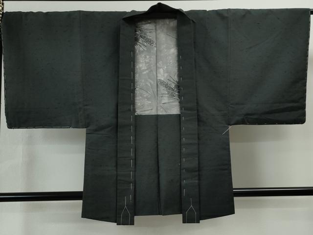 平和屋着物●男性 髭紬 アンサンブル 藍墨茶色 正絹 逸品 未使用 CAAS6770yc