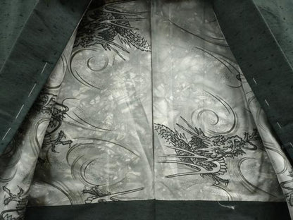 平和屋着物●男性 髭紬 アンサンブル 藍墨茶色 正絹 逸品 未使用 CAAS6770yc