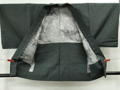 平和屋着物●男性 髭紬 アンサンブル 藍墨茶色 正絹 逸品 未使用 CAAS6770yc