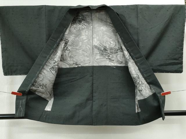 平和屋着物●男性 髭紬 アンサンブル 藍墨茶色 正絹 逸品 未使用 CAAS6770yc