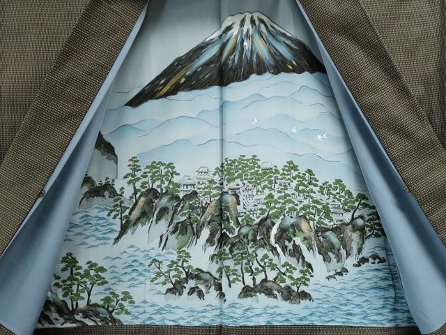 平和屋着物●男性 本場大島紬 アンサンブル 吉祥文 正絹 逸品 CAAS6771yc