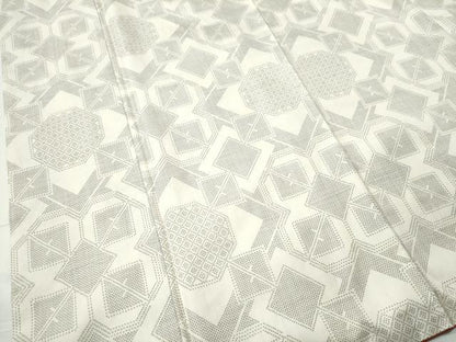 平和屋着物●本場大島紬 7マルキ 白大島 吉祥文 正絹 逸品 CAAS6789yc