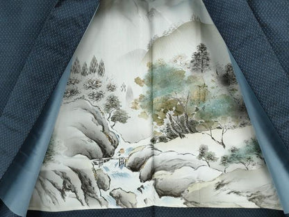平和屋着物●男性 本場大島紬 アンサンブル 吉祥文 正絹 逸品 未使用 CAAS6806yc