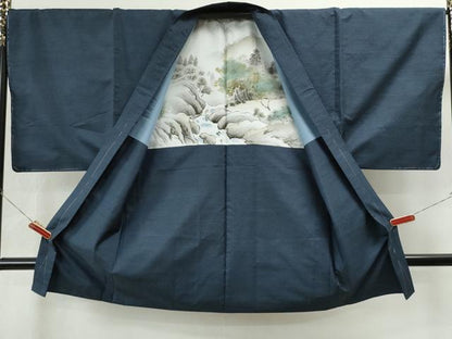 平和屋着物●男性 本場大島紬 アンサンブル 吉祥文 正絹 逸品 未使用 CAAS6806yc
