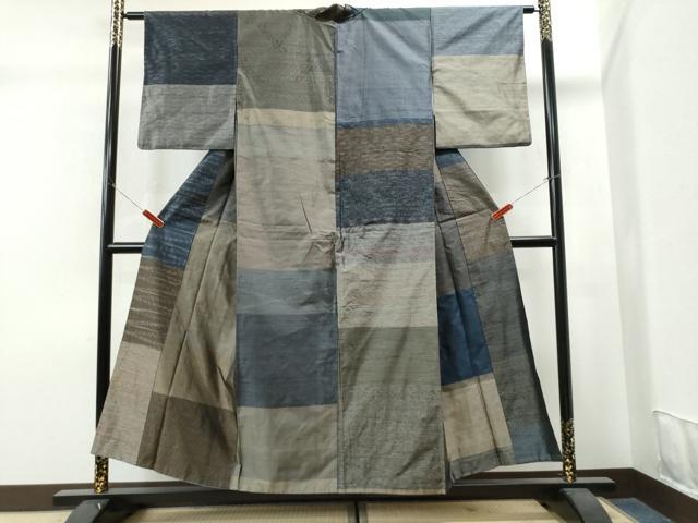 平和屋着物●本場縞大島紬 吉祥花文 春泥葉つむぎ工房謹製 証紙付き 正絹 逸品 CAAS6808yc
