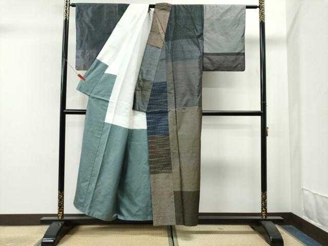 平和屋着物●本場縞大島紬 吉祥花文 春泥葉つむぎ工房謹製 証紙付き 正絹 逸品 CAAS6808yc