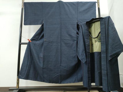 平和屋着物●男性 紬 アンサンブル 霞文 正絹 逸品 CAAS6843yc