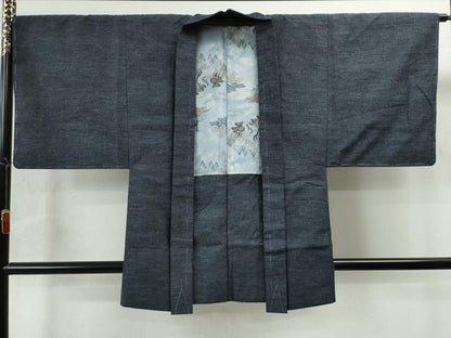 平和屋着物●男性　本場結城玉紬　アンサンブル　霞文　証紙付き　正絹　逸品　未使用　CAAS6851yc