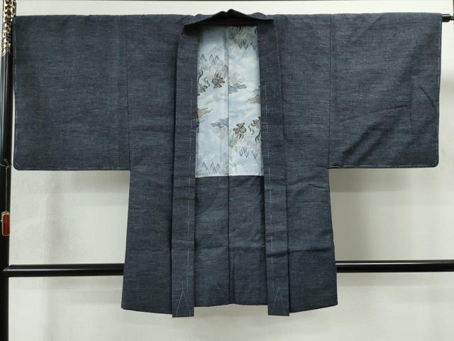 平和屋着物●男性　本場結城玉紬　アンサンブル　霞文　証紙付き　正絹　逸品　未使用　CAAS6851yc