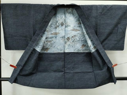 平和屋着物●男性　本場結城玉紬　アンサンブル　霞文　証紙付き　正絹　逸品　未使用　CAAS6851yc