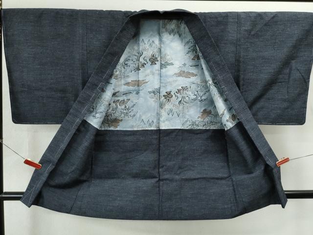 平和屋着物●男性　本場結城玉紬　アンサンブル　霞文　証紙付き　正絹　逸品　未使用　CAAS6851yc