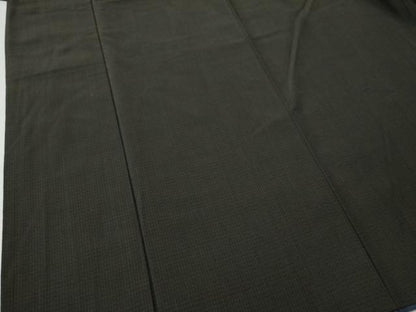 平和屋着物●男性　紬・羽織セット　着物・赤墨色　羽織：蝋色　格子柄　正絹　逸品　未使用　CAAS6853yc