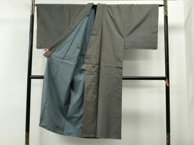 平和屋着物●男性　お召　アンサンブル　霞文　正絹　逸品　未使用　CAAS6857yc