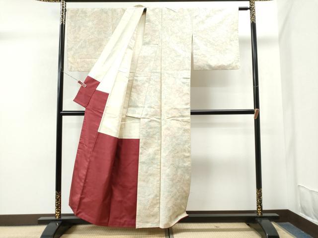 平和屋着物●上質な紬 舞花文 正絹 逸品 CAAS6862yc