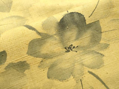 平和屋着物●訪問着 紬地 手描き 枝花文 正絹 逸品 CAAS6867yc