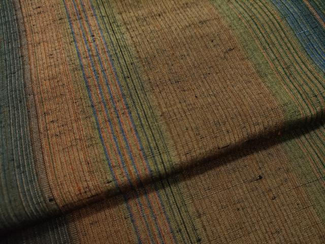 平和屋着物●上質な紬　縞　正絹　逸品　CAAS6879yc