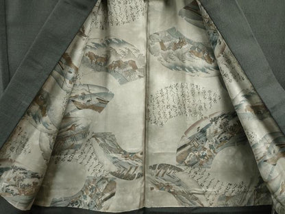 平和屋着物●男性 紬 アンサンブル 霞文 正絹 逸品 CAAS6891yc