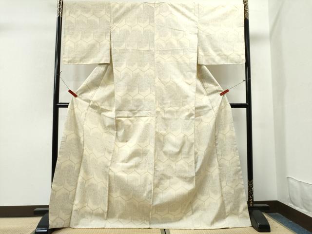 平和屋着物●本場結城紬 亀甲花文 証紙付き 正絹 逸品 未使用 CAAS6902yc