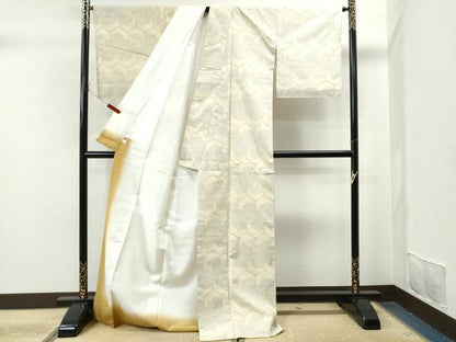 平和屋着物●本場結城紬 亀甲花文 証紙付き 正絹 逸品 未使用 CAAS6902yc