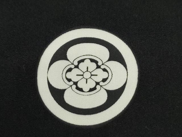 平和屋着物●男性　黒紋付　正絹　逸品　CAAS6907yc