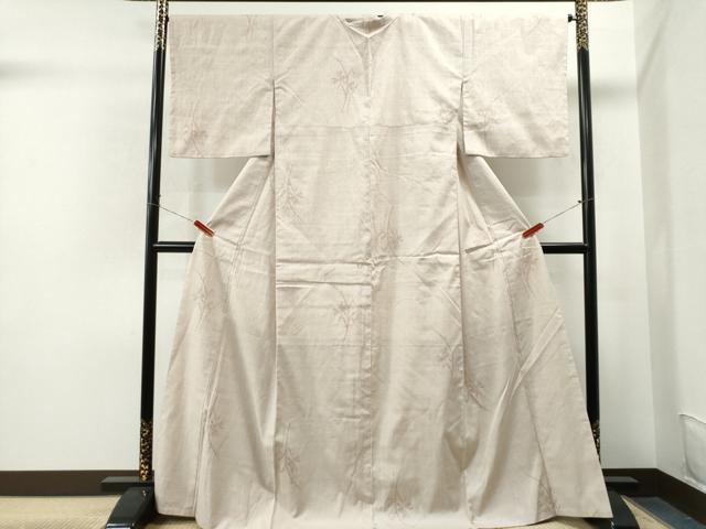 平和屋着物●結城紬 100亀甲 飛び亀甲 草花文 正絹 逸品 CAAS6933yc