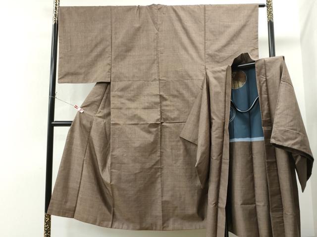 平和屋着物●男性 本場大島紬 アンサンブル 7マルキ 泥染め 正絹 逸品 CAAS6934yc