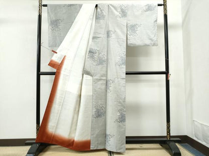 平和屋着物●本場大島紬 白大島 7マルキ 風景文 正絹 逸品 CAAS6955yc