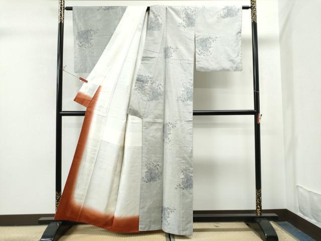 平和屋着物●本場大島紬 白大島 7マルキ 風景文 正絹 逸品 CAAS6955yc
