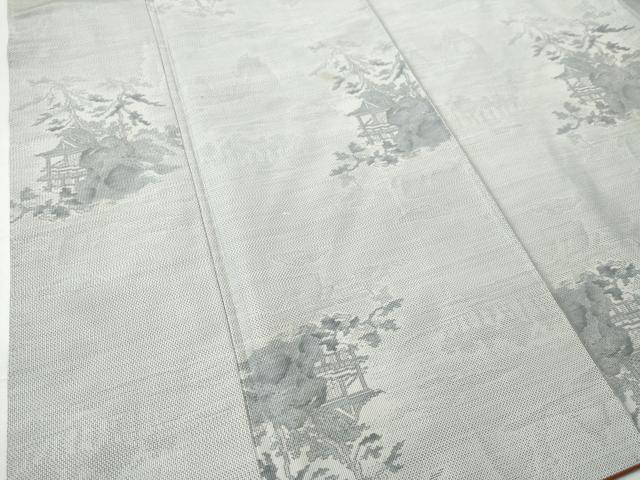 平和屋着物●本場大島紬 白大島 7マルキ 風景文 正絹 逸品 CAAS6955yc