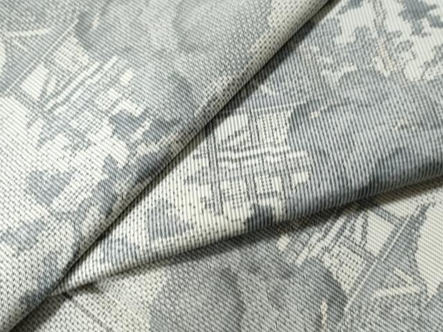 平和屋着物●本場大島紬 白大島 7マルキ 風景文 正絹 逸品 CAAS6955yc