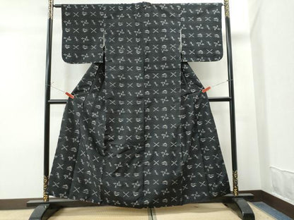 平和屋着物●上質な紬 絣文様 正絹 逸品 CAAS6981yc