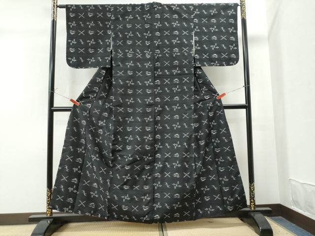 平和屋着物●上質な紬 絣文様 正絹 逸品 CAAS6981yc