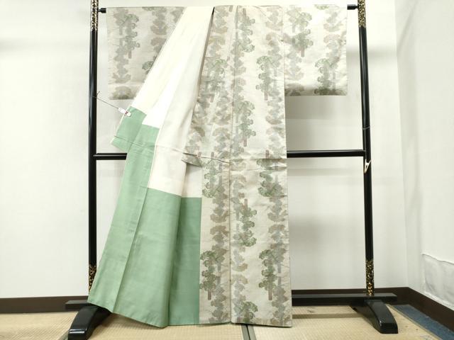 平和屋着物●本場大島紬　白大島　7マルキ　草木文　正絹　逸品　CAAS6982yc