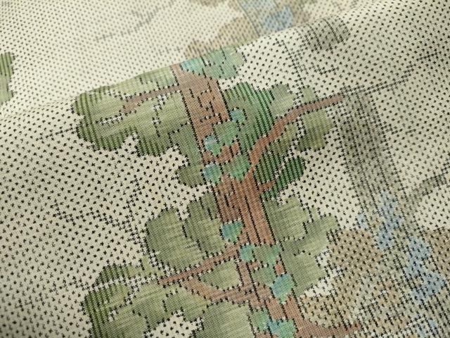 平和屋着物●本場大島紬　白大島　7マルキ　草木文　正絹　逸品　CAAS6982yc