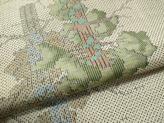 平和屋着物●本場大島紬　白大島　7マルキ　草木文　正絹　逸品　CAAS6982yc