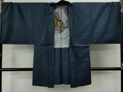 平和屋着物●男性 お召 アンサンブル 100亀甲 キングサイズ 正絹 逸品 未使用 CAAS6992yc