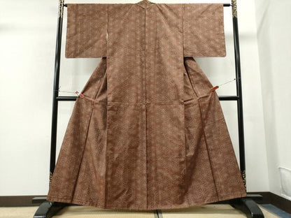 平和屋着物●本場大島紬 変わり麻の葉文様 正絹 逸品 未使用 CAAS6998yc