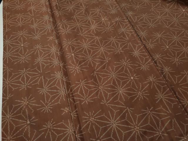 平和屋着物●本場大島紬 変わり麻の葉文様 正絹 逸品 未使用 CAAS6998yc