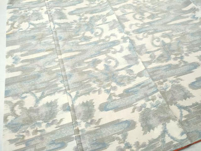 平和屋着物●本場大島紬 白大島 霞花唐草文 正絹 逸品 CAAS7013yc