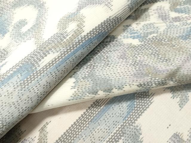 平和屋着物●本場大島紬 白大島 霞花唐草文 正絹 逸品 CAAS7013yc