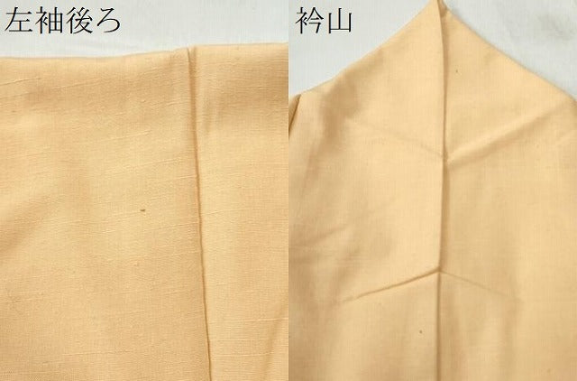 平和屋着物●結城紬　色無地　蜂蜜色　正絹　逸品　CAAS7030yc