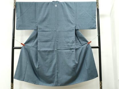 平和屋着物●男性 紬 色無地 錆鉄御納戸色 正絹 逸品 CAAS7040yc