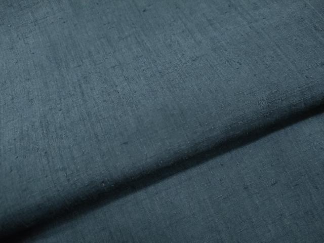 平和屋着物●男性 紬 色無地 錆鉄御納戸色 正絹 逸品 CAAS7040yc