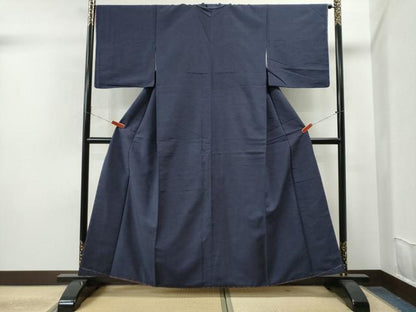 平和屋着物●結城紬 色無地 濃鼠色 正絹 逸品 未使用 CAAS7047yc