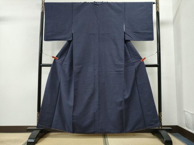 平和屋着物●結城紬 色無地 濃鼠色 正絹 逸品 未使用 CAAS7047yc