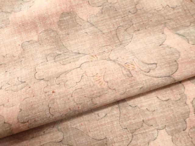 平和屋着物●上質な紬 手描き 牡丹 正絹 逸品 CAAS7050yc